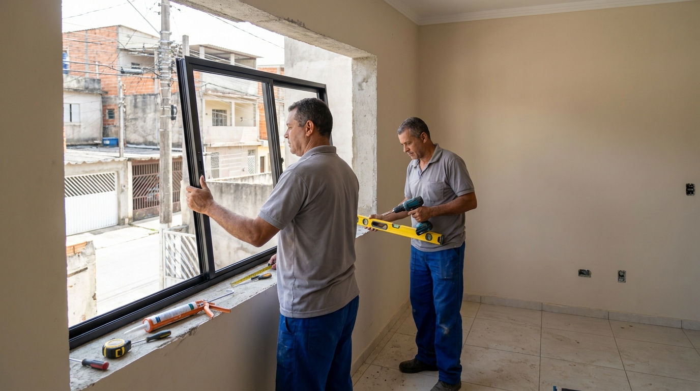 Esquadria de alumínio com vista para rua em Palmas-TO