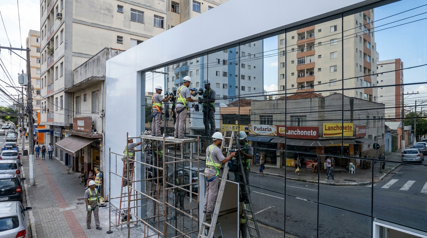 Fachada espelhada em esquina em Palmas-TO